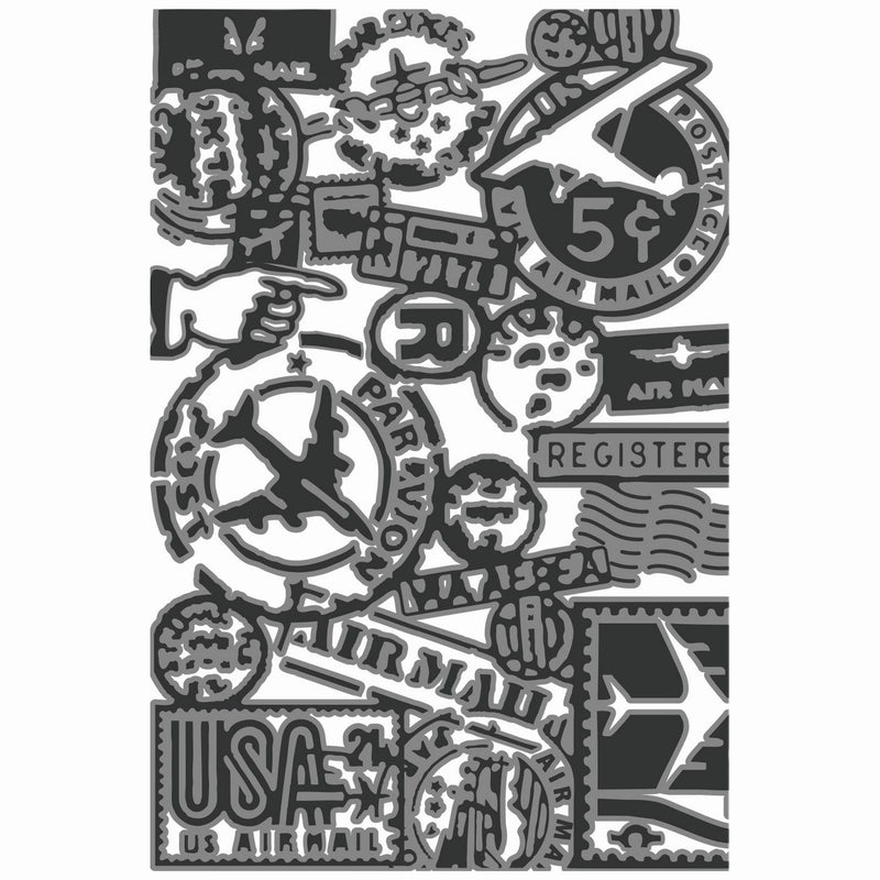 Load image into Gallery viewer, Sizzix • multi level textured impressions embossing folder vault airmail by tim holtz