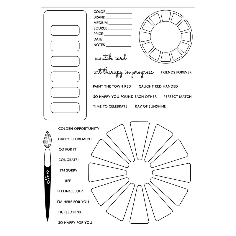 Load image into Gallery viewer, Sizzix • a5 clear stamps set 24pcs swatch cards by eileen hull