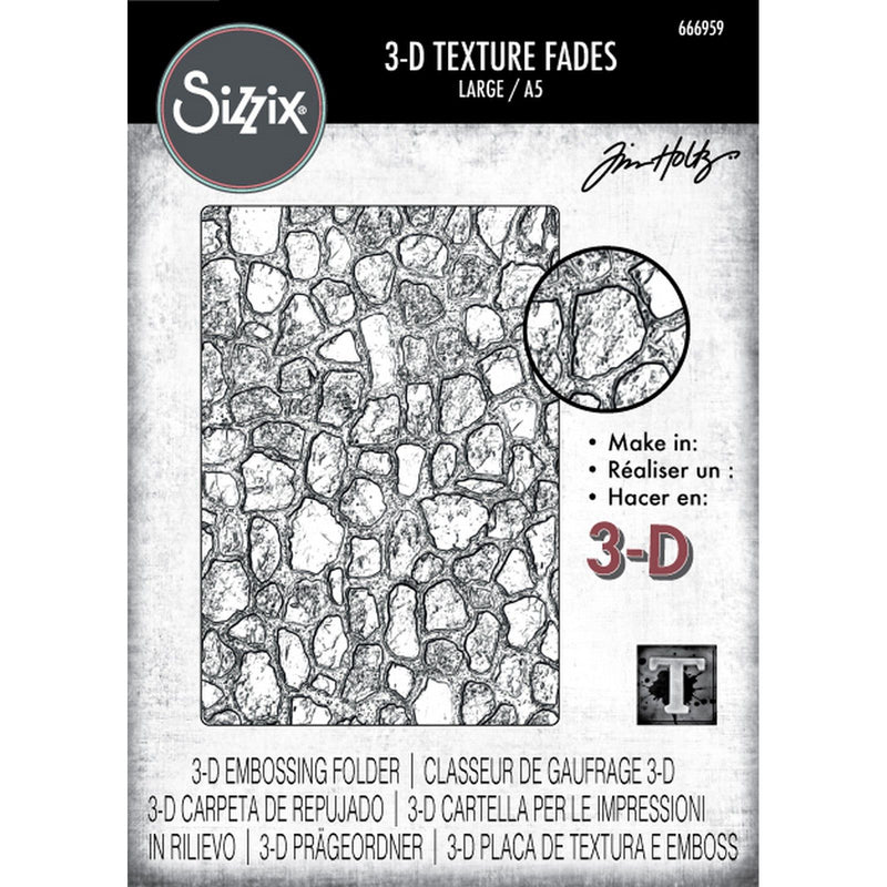 Load image into Gallery viewer, Sizzix • 3d texture fades embossing folder cobblestone large a5 by tim holtz