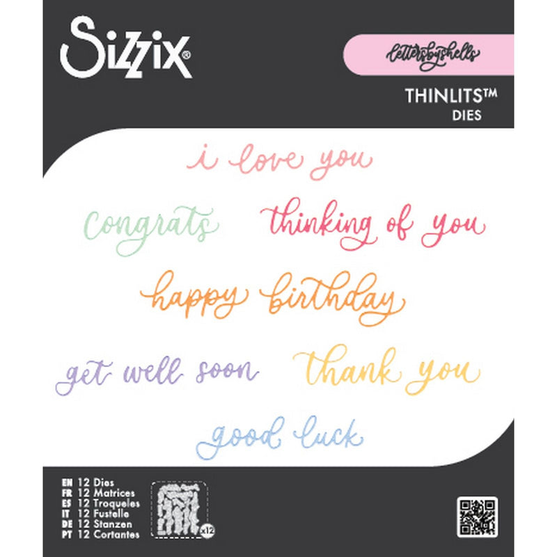 Load image into Gallery viewer, Sizzix • thinlits die set 11pcs common greetings by letters by shells