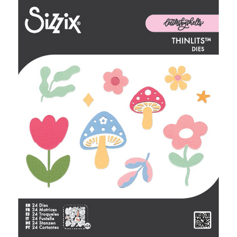 Load image into Gallery viewer, Sizzix • thinlits die set 25pcs happy florals by letters by shells