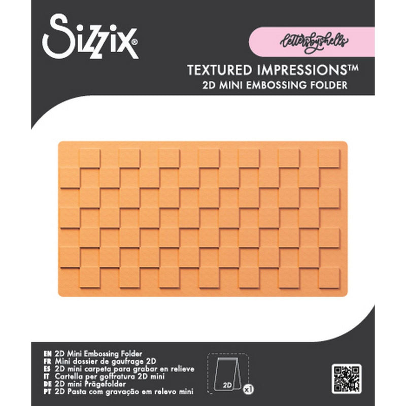 Load image into Gallery viewer, Sizzix • 2d mini embossing folder checkered pattern by letters by shells