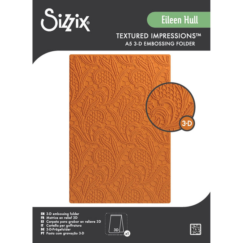 Load image into Gallery viewer, Sizzix • 3d textured impressions a5 embossing folder lacy leaves by eileen hull