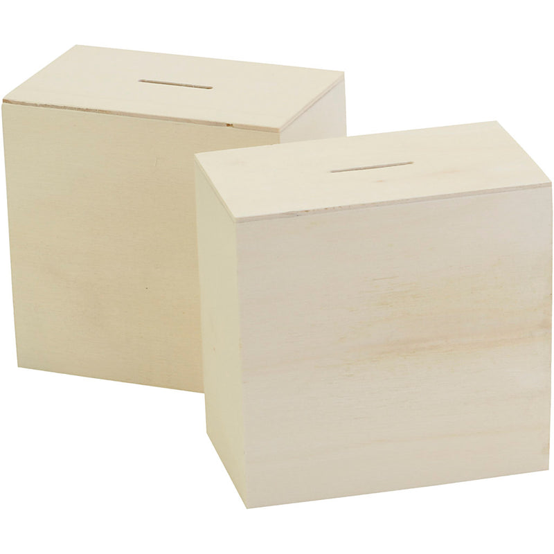 Load image into Gallery viewer, Creativ company http: www.cchobby.nl houten-spaarpot-afm-10x10x6-cm-10-stuk-1-doos