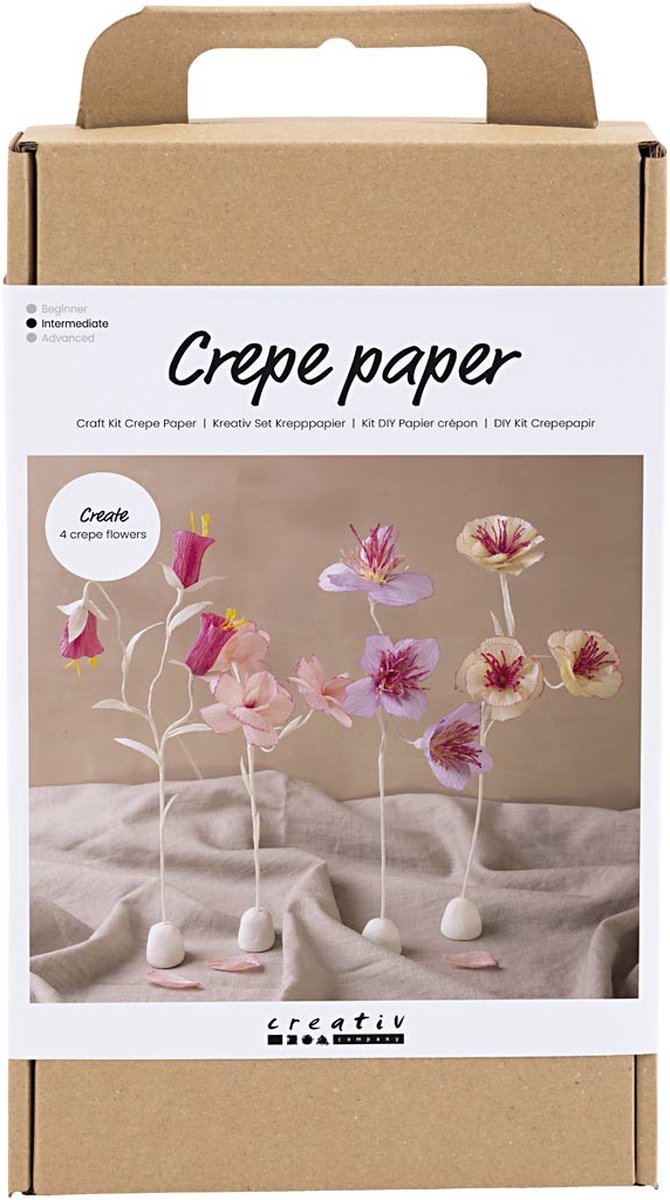 Afbeelding laden in galerijviewer, Creativ company hobbyset crepepapier bloem pastelkleuren