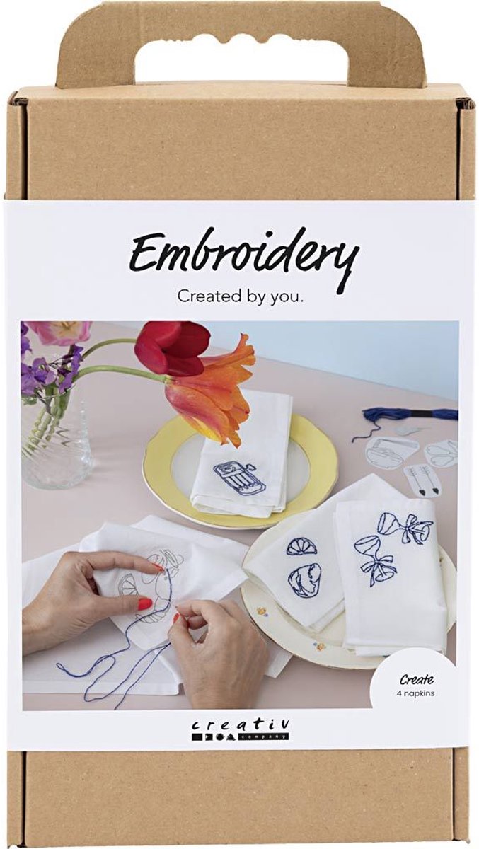Afbeelding laden in galerijviewer, Creativ company hobbyset borduurwerk servetten