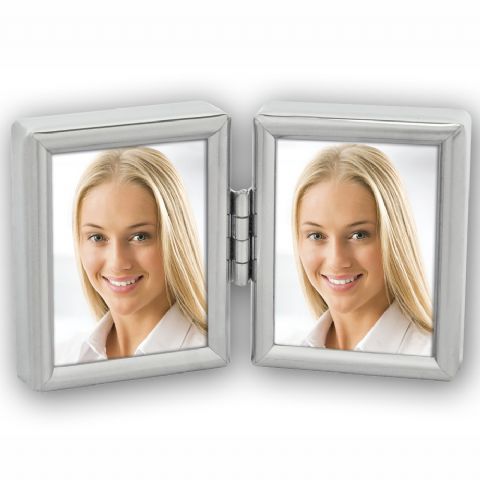 Load image into Gallery viewer, Zep fotolijst 8735dl silver 2x 3,5x4,5 cm voor 2 pasfoto's