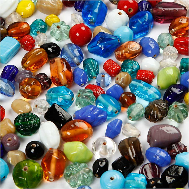 Afbeelding laden in galerijviewer, Https: www.cchobby.nl glaskralen-afm-7-18-mm-gatgrootte-1-mm-ca-600-stuk-diverse-kleuren-1000-gr-1-doos