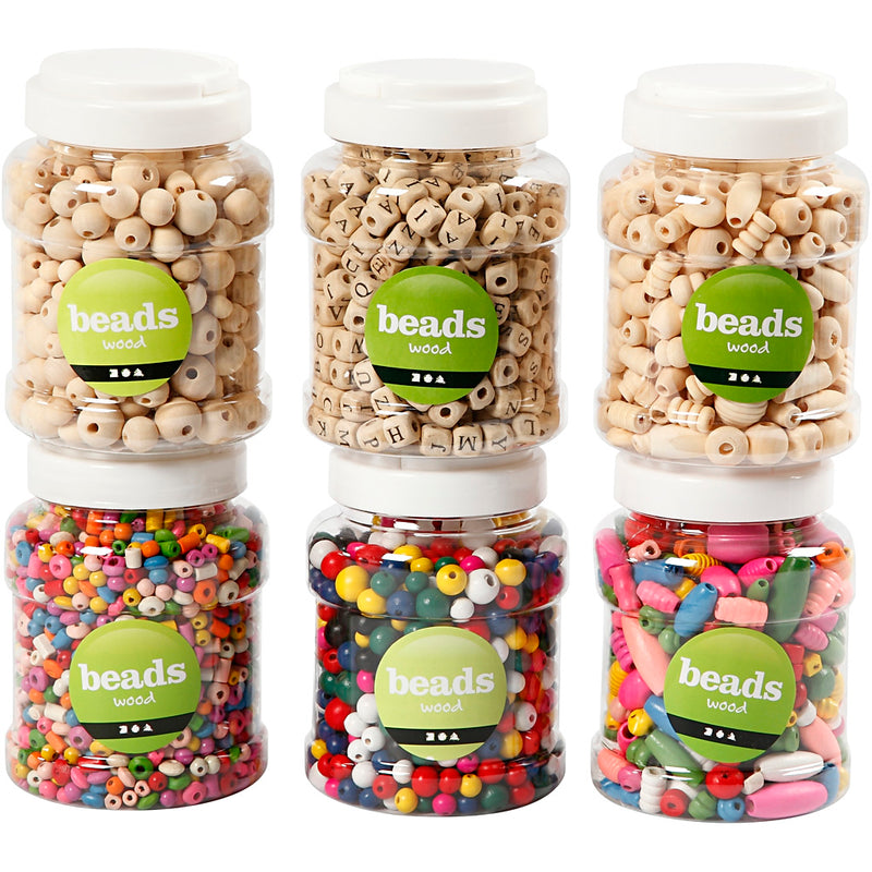 Afbeelding laden in galerijviewer, Https: www.cchobby.nl houten-kralen-d-5-25-mm-6x200-gr-6x400-ml-1-doos