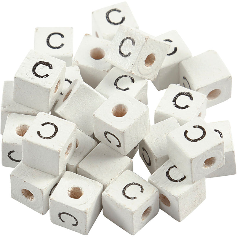 Afbeelding laden in galerijviewer, Https: www.cchobby.nl letterkralen-c-afm-8x8-mm-gatgrootte-3-mm-wit-25-stuk-1-doos