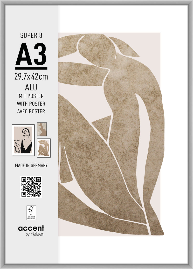 Load image into Gallery viewer, Nielsen design nielsen fotolijst 5424124 super 8 mat zilver 29,7x42 cm