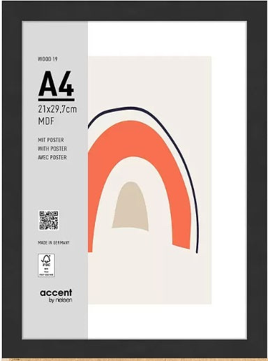 Load image into Gallery viewer, Nielsen design nielsen fotolijst 3221201 wood 19 zwart 21x29,7 cm