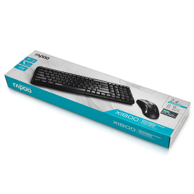 Load image into Gallery viewer, Rapoo toetsenbord combo zwart x1800