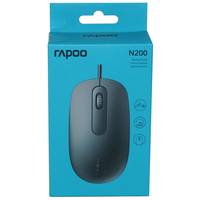 Load image into Gallery viewer, Rapoo muis bedraad zwart n200