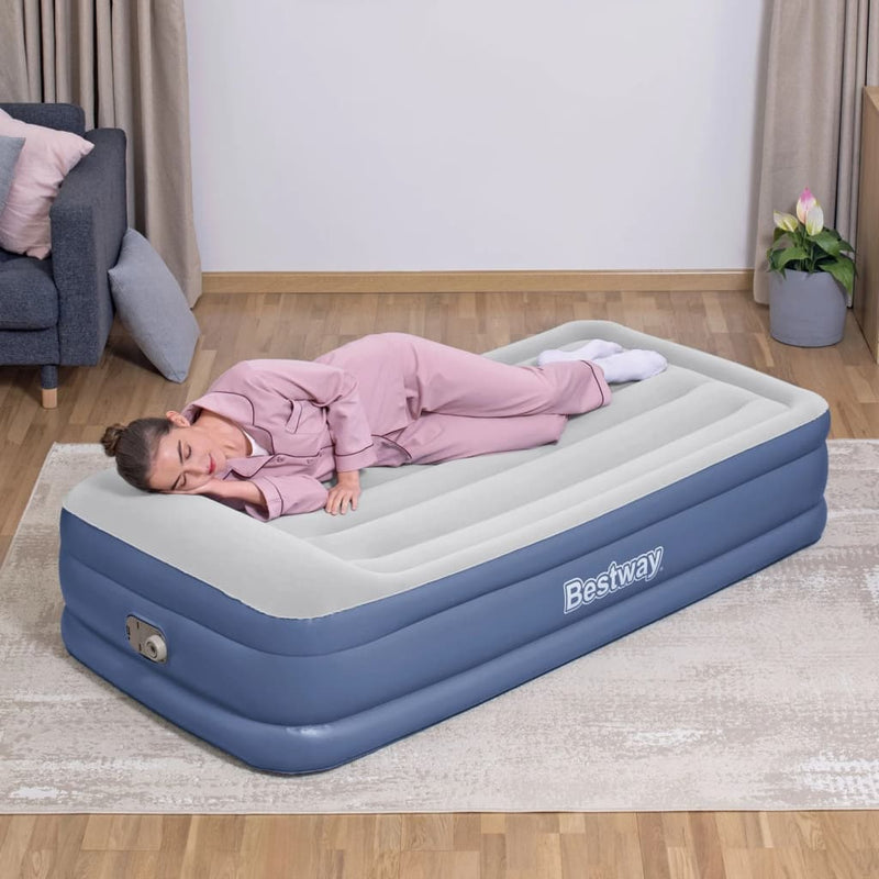 Load image into Gallery viewer, Bestway Luchtbed tritech 46 cm twin blauw grijs