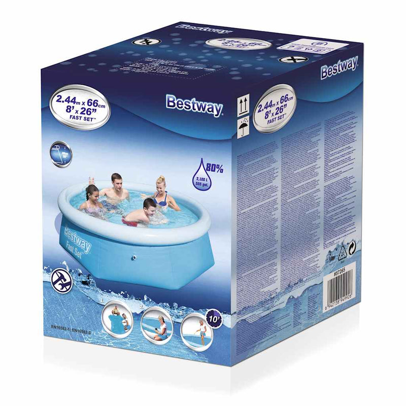 Load image into Gallery viewer, Bestway zwembad opblaasbaar fast set rond 244x66 cm 57265