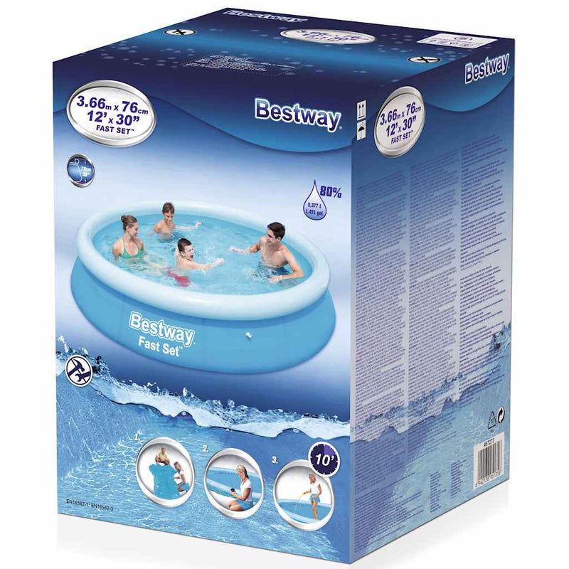 Load image into Gallery viewer, Bestway zwembad fast set opblaasbaar rond 366x76 cm 57273