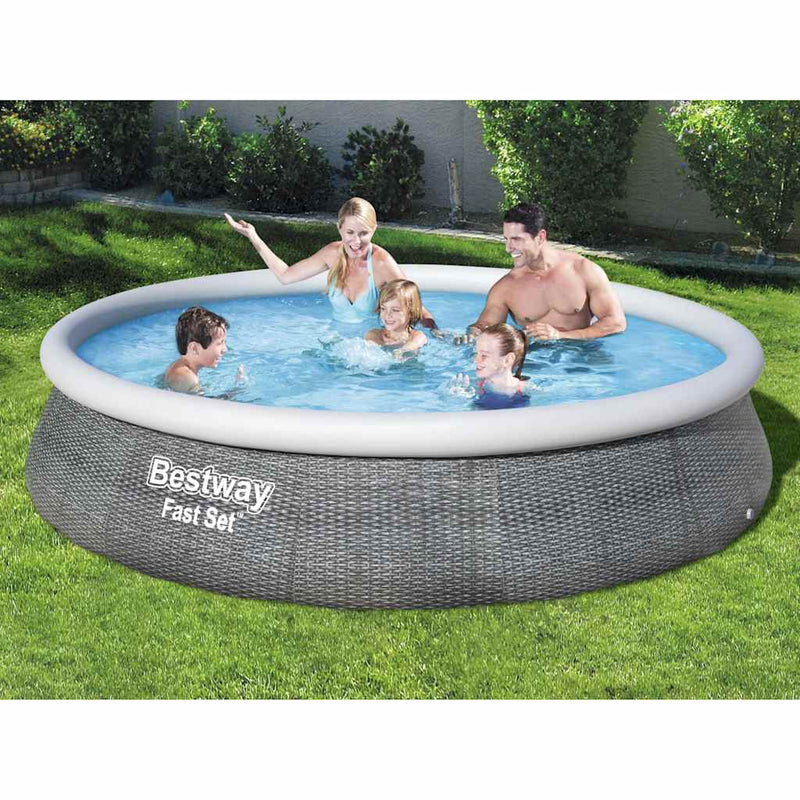 Load image into Gallery viewer, Bestway fast set zwembadset met pomp opblaasbaar 396x84 cm
