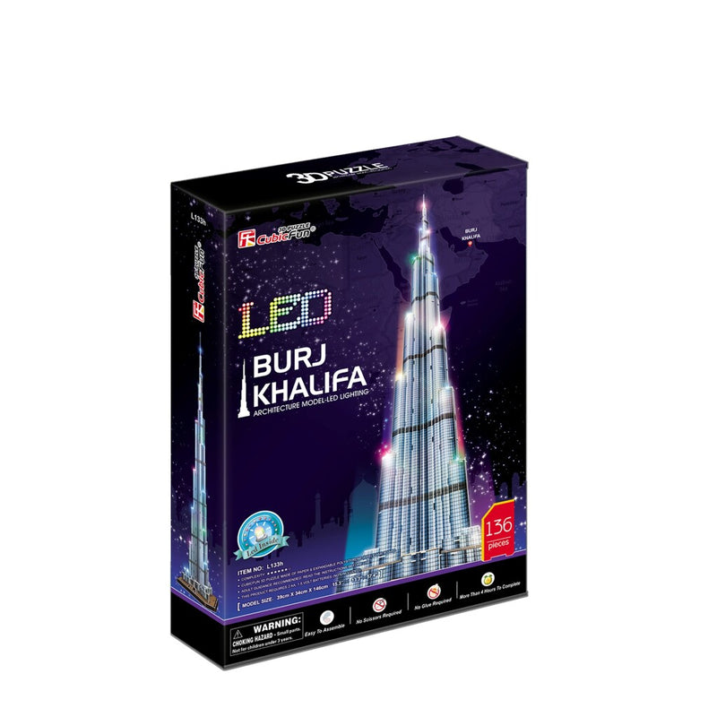 Load image into Gallery viewer, Cubic fun 3d puzzel burj khalifa met led verlichting
