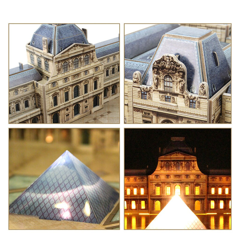 Load image into Gallery viewer, Cubic fun 3d puzzel the louvre + led verlichting 137 stukjes