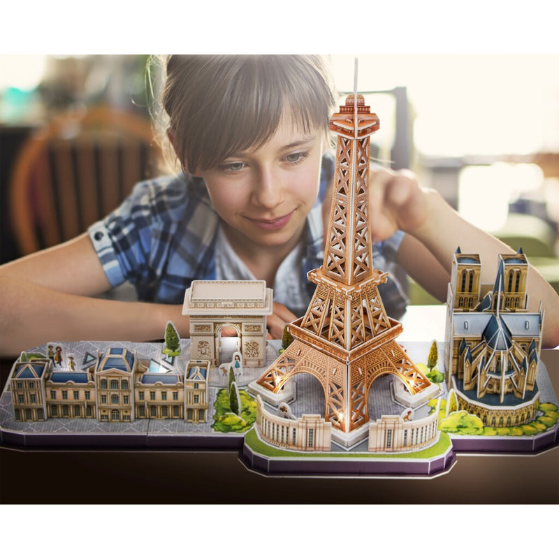 Load image into Gallery viewer, Cubic fun 3d puzzel city line paris met led verlichting, 115dlg.