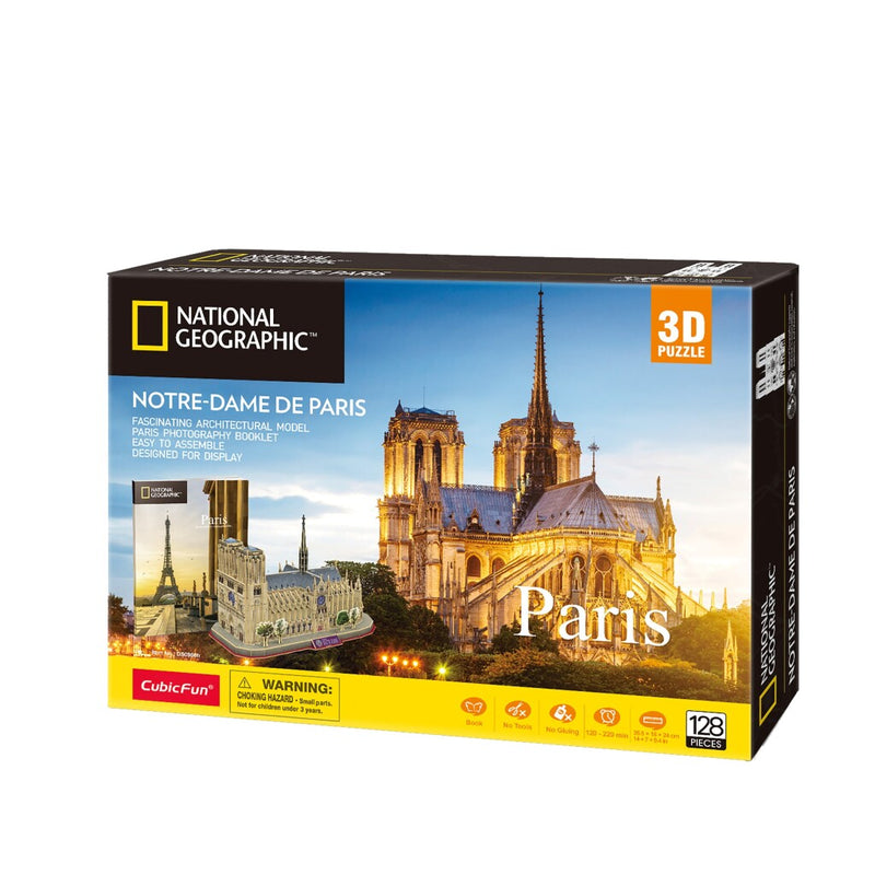 Load image into Gallery viewer, Cubic fun national geographic 3d puzzel notre-dame parijs 128 stukjes