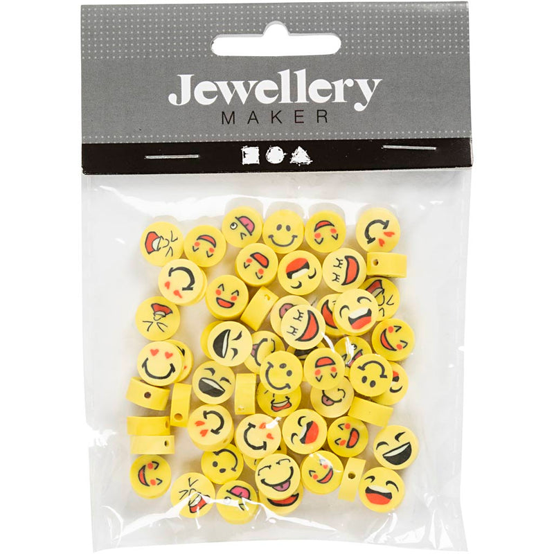 Load image into Gallery viewer, Creativ company http: www.cchobby.nl figuurkralen-emoji-d-10-mm-gatgrootte-1-5-mm-60-stuk-1-doos