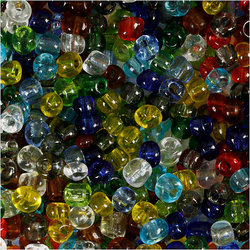 Load image into Gallery viewer, Creativ company https: www.cchobby.nl rocailles-d-4-mm-afm-6-0-gatgrootte-0-9-1-2-mm-transparant-glans-130-gr-1-doos