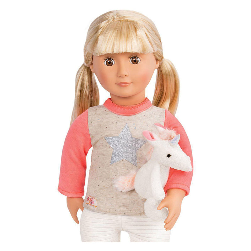 Load image into Gallery viewer, Outfit pyjama voor poppen 45cm - eenhoorn
