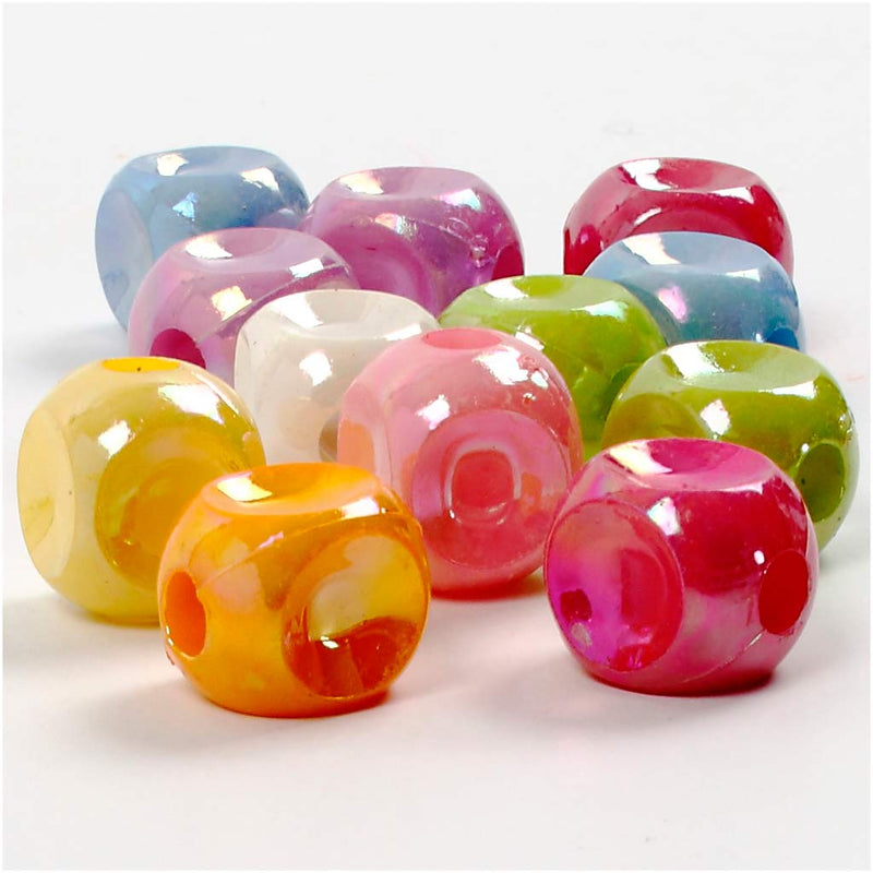 Afbeelding laden in galerijviewer, Https: www.cchobby.nl dobbelsteen-kralen-afm-10x10-mm-gatgrootte-4-mm-ca-90-stuk-60-gr-125-ml-1-doos