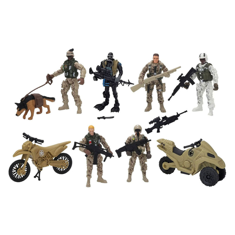 Load image into Gallery viewer, Rc soldier foe speelfiguren set 6 soldaten, hond en 2 motorfietsen