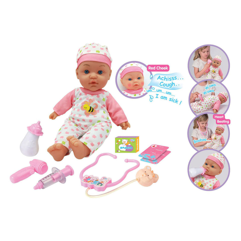Afbeelding laden in galerijviewer, Zieke babypop met oplichtende wangen