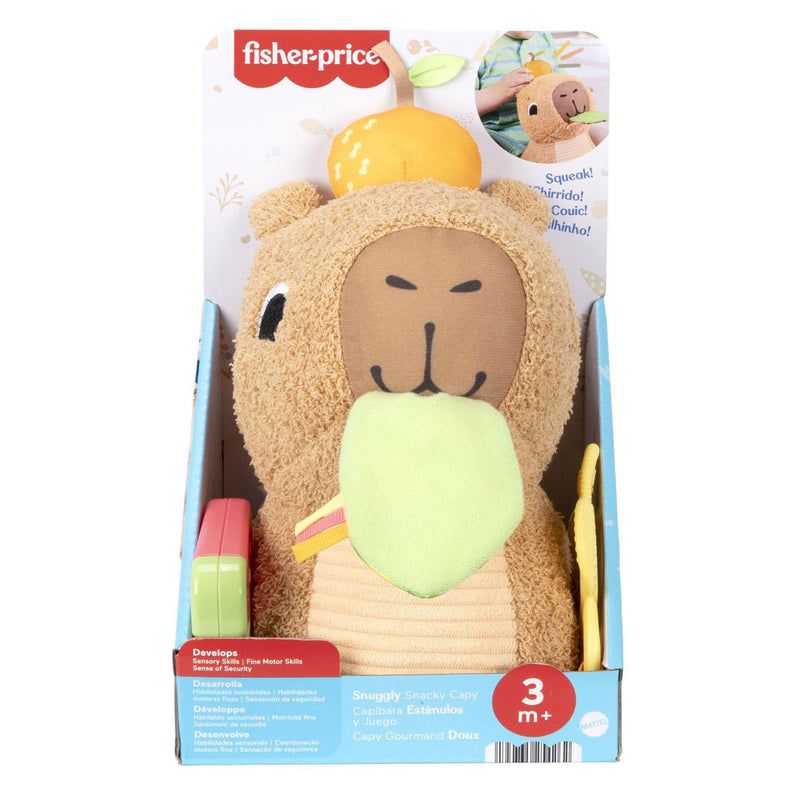 Afbeelding laden in galerijviewer, Fisher-price snackende capibara knuffel - zintuiglijk speelgoed met bijtring en rammelaar