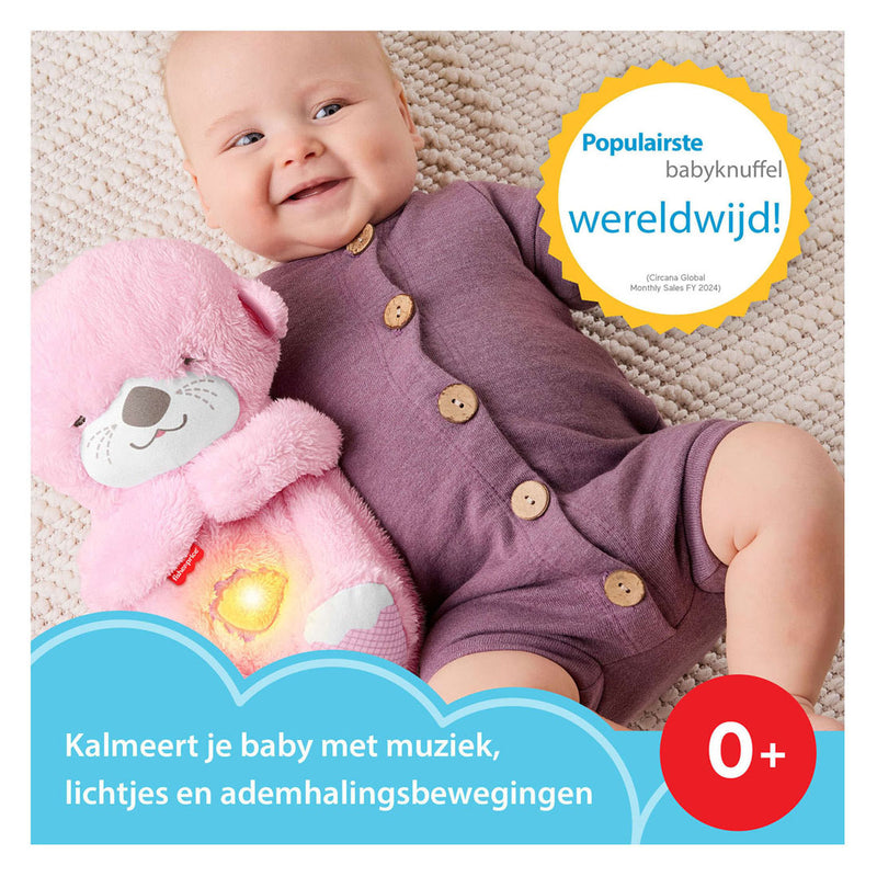 Load image into Gallery viewer, Fisher-price bedtijd otter - roze pluchen babyspeelgoed