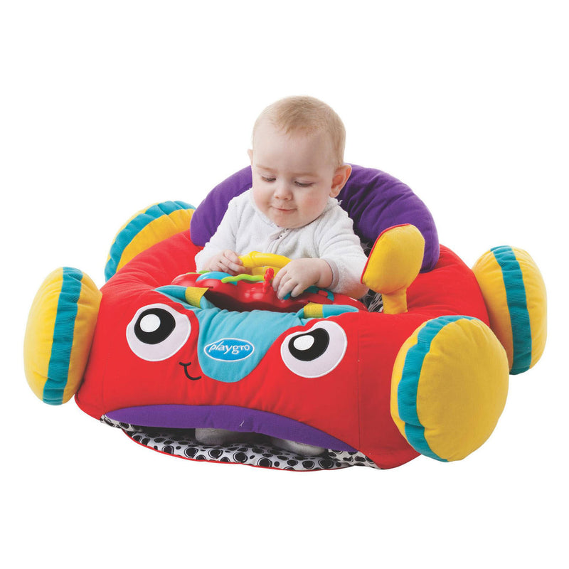 Load image into Gallery viewer, Playgro comfy car - pluchen zitkussen baby - speelkussen baby - activiteitenkussen - babyspeelgoed - interactief baby speelgoed - babygym - speelkleed baby - pluchen auto baby - auto - kraamcadeau - met licht en geluid