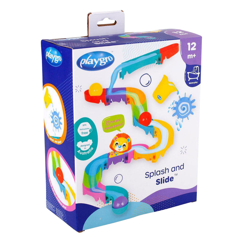 Load image into Gallery viewer, Playgro -splash and slide- waterval glijbaan - badspeelgoed - peuter speelgoed - baby badspeelgoed - speelgoed baby - speelgoed 1 jaar -badspeeltje - water knikkerbaan -waterspeelgoed baby - waterspeelgoed peuters - inclusief 3 balletjes