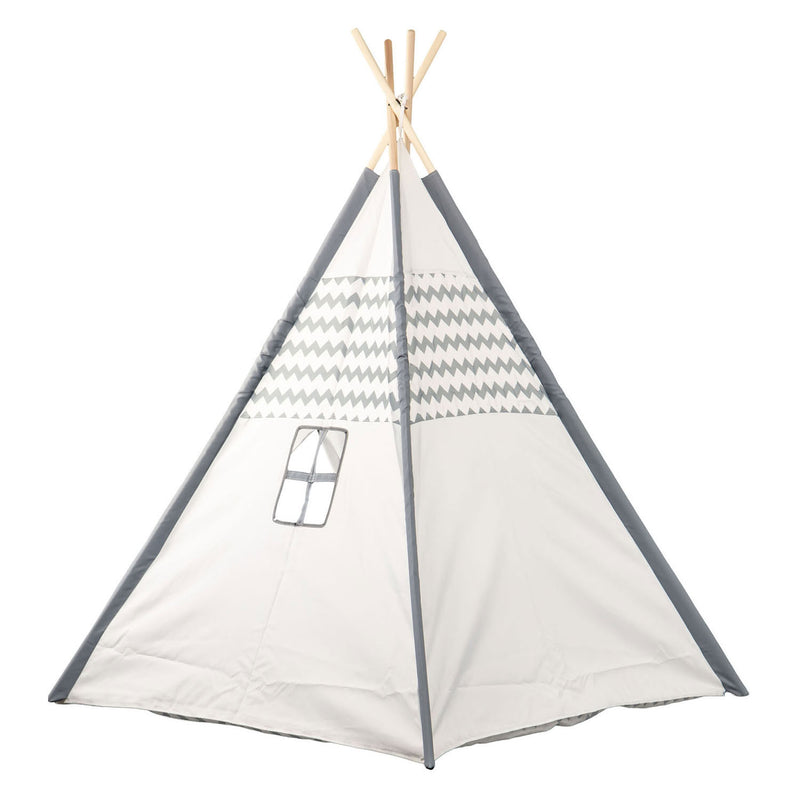 Load image into Gallery viewer, Tipi met houten stokken en vloerkleed - 120x120x150cm