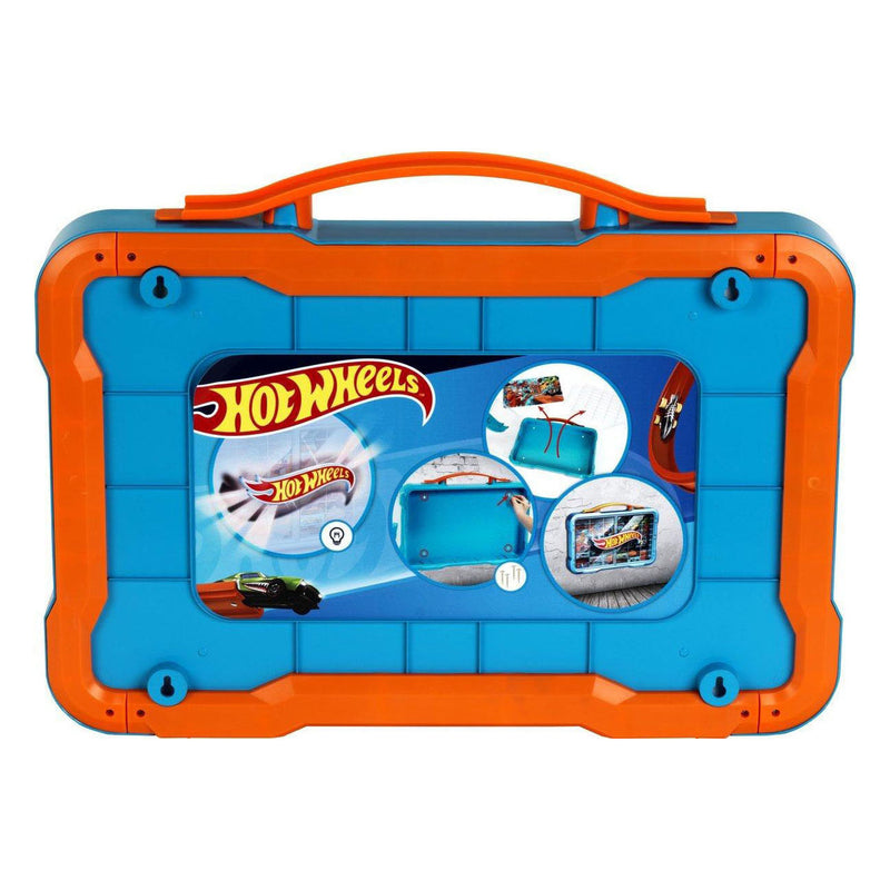 Load image into Gallery viewer, Klein toys hot wheels - verzamelkoffer - vitrine - geschikt voor 54 auto's - blauw oranje
