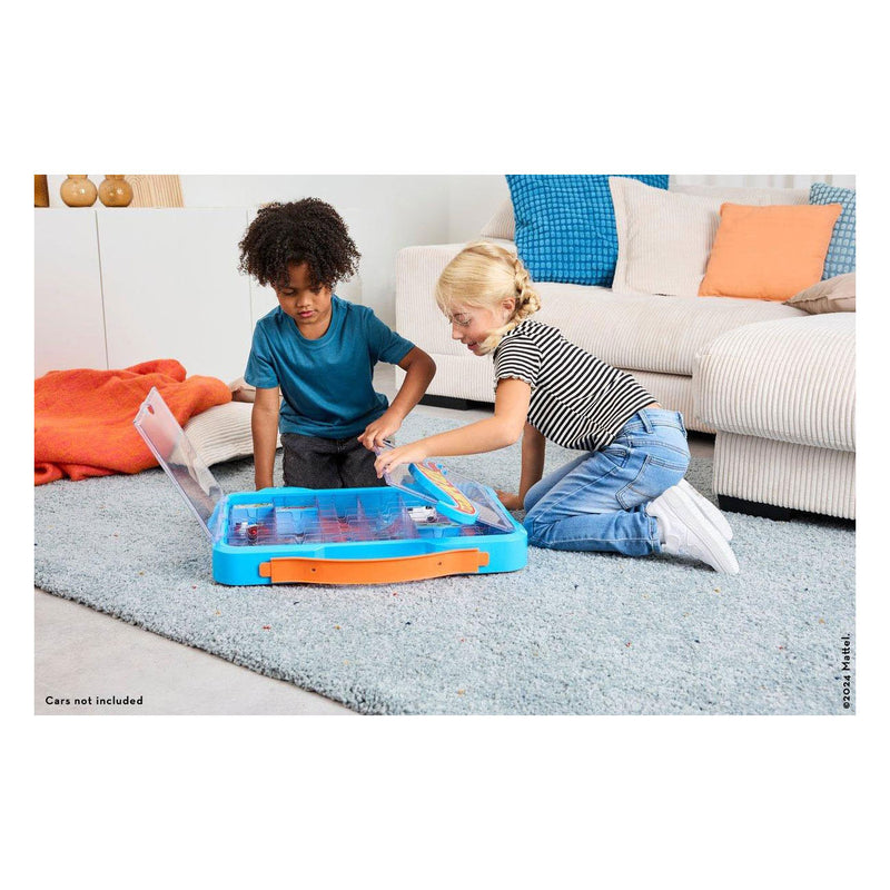 Load image into Gallery viewer, Klein toys hot wheels - verzamelkoffer - vitrine - geschikt voor 54 auto's - blauw oranje