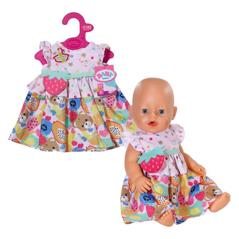 Load image into Gallery viewer, Baby born fruitjurk met aardbeien handtas - 43cm