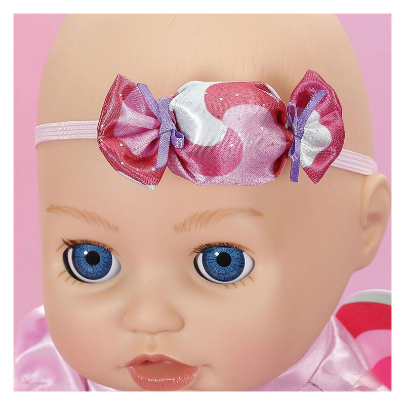 Load image into Gallery viewer, Baby born poppenoutfit kleurrijk snoepjurk 43cm poppenkleding.