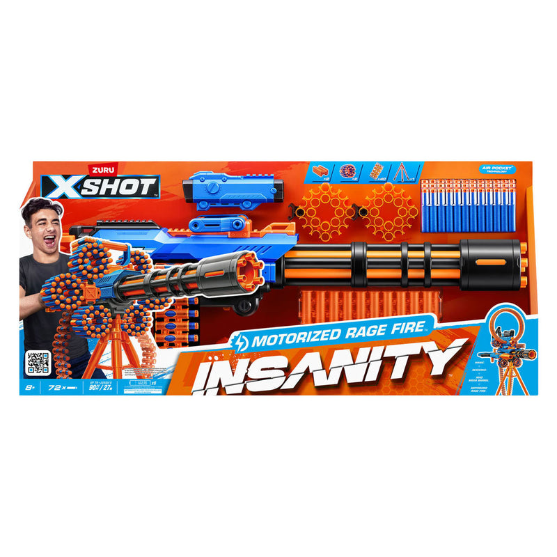 Load image into Gallery viewer, Xshot zuru x-shot insanity motorized rage fire blaster - 72 pijlen