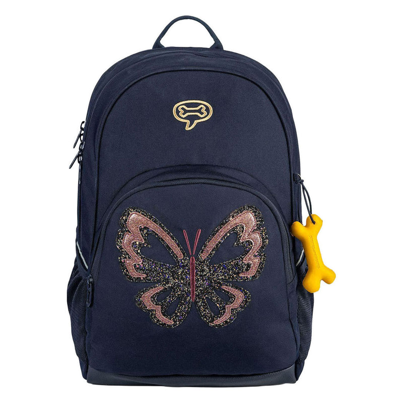 Load image into Gallery viewer, Stones and bones glitter butterfly navy aspen 3.0 rugzak