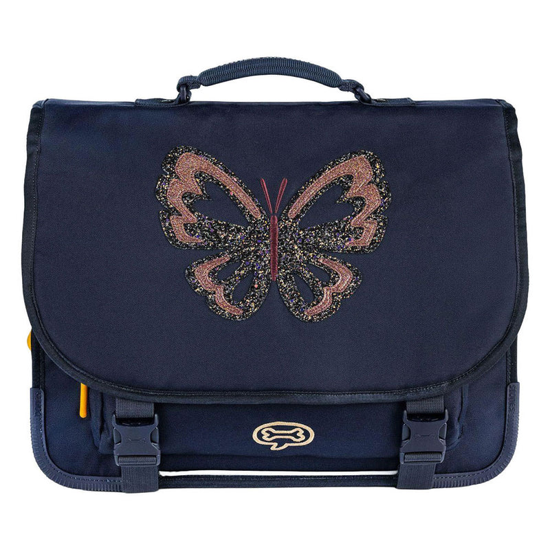 Load image into Gallery viewer, Stones and bones glitter butterfly navy cedar schooltas
