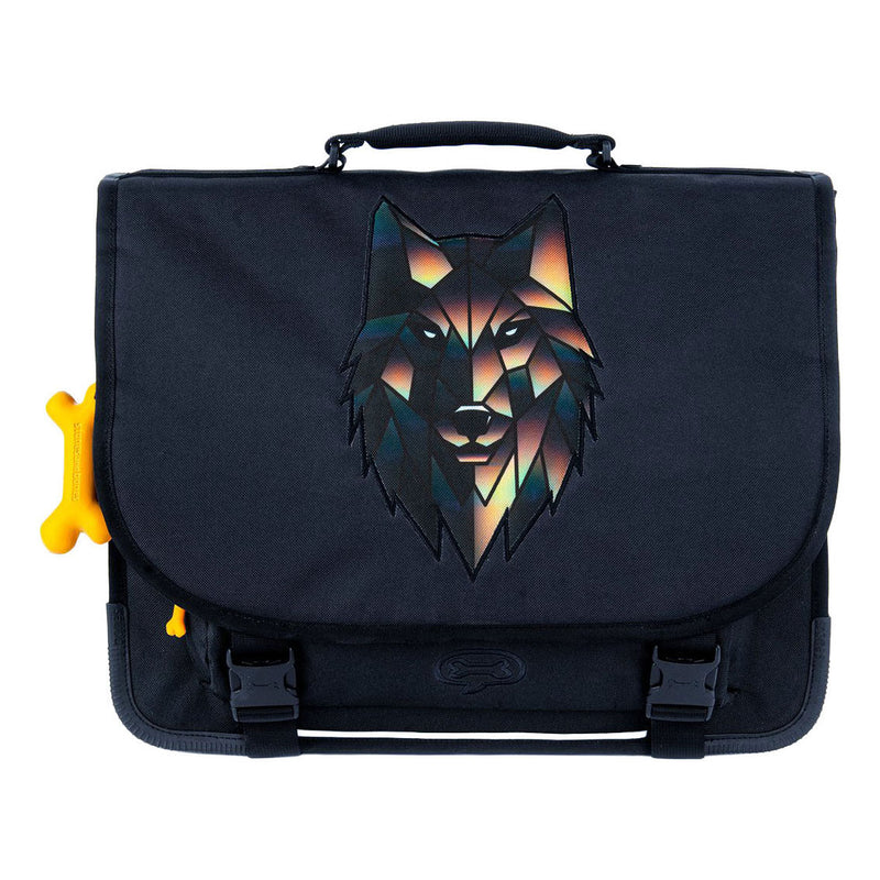 Load image into Gallery viewer, Stones and bones wolf navy cedar schooltas