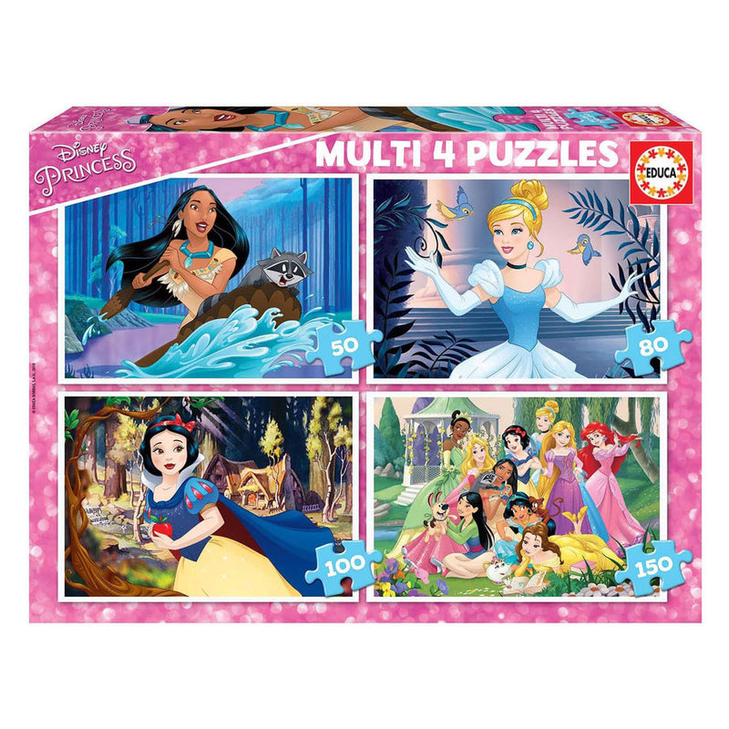 Load image into Gallery viewer, Educa - puzzel disney prinsessen - 4 puzzels van 50 80 100 150 stukjes