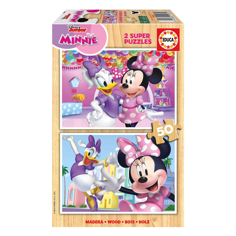 Load image into Gallery viewer, Disney minnie mouse houten legpuzzel - 2x50st.