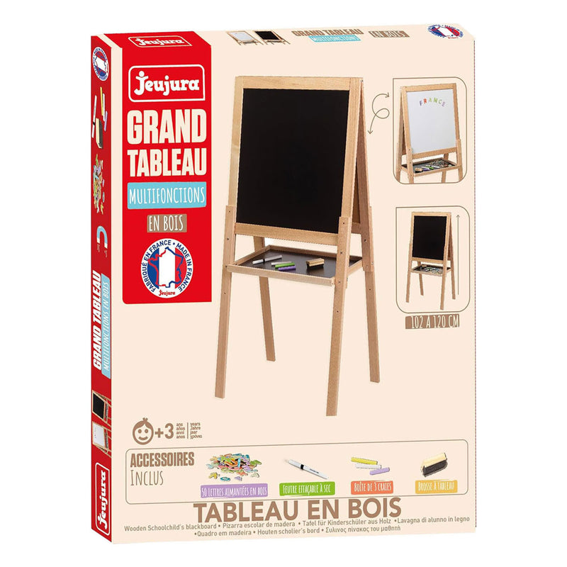 Load image into Gallery viewer, Jeujura houten dubbelzijdig krijt en whiteboard