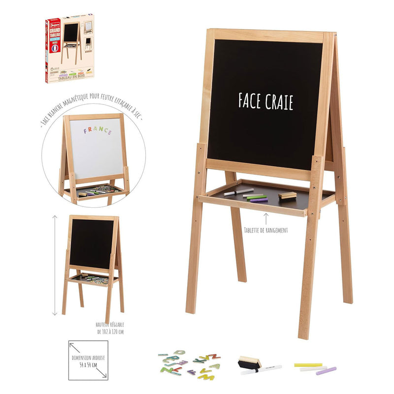 Load image into Gallery viewer, Jeujura houten dubbelzijdig krijt en whiteboard