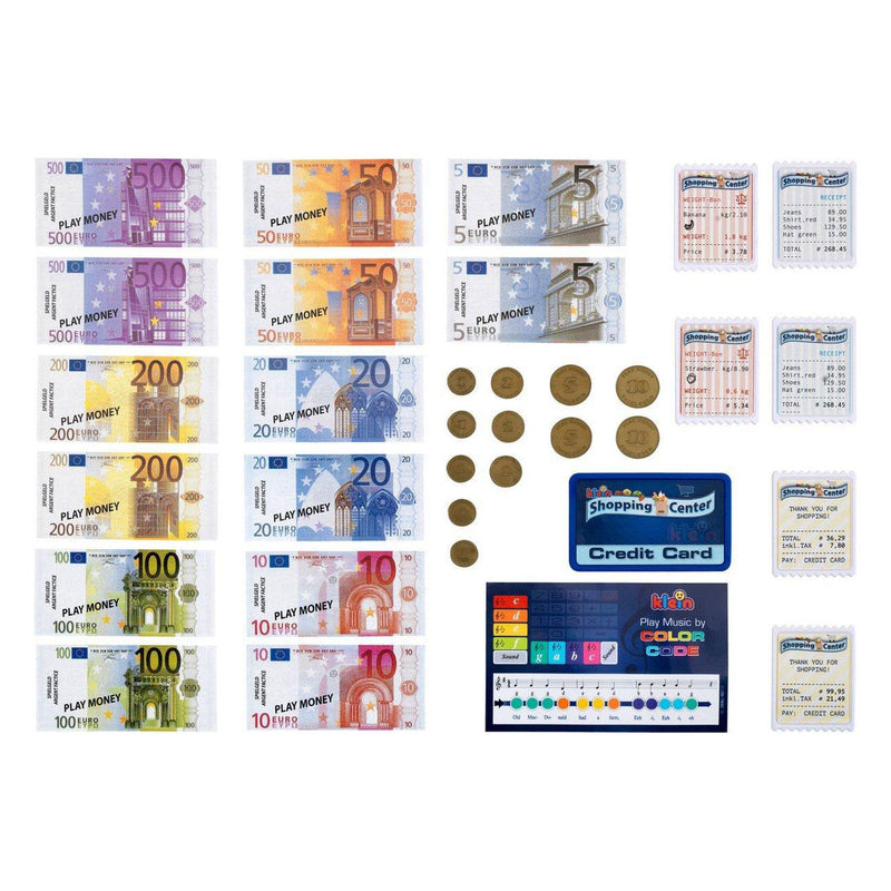 Afbeelding laden in galerijviewer, Klein toys - speelgoed kassa - incl. geluidseffecten, speelgoed munten, biljetten en credit card - meerkleurig